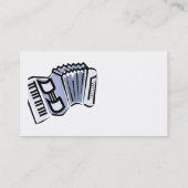 Blauw harmonika grafisch afbeelding ontwerp, muzie visitekaartje (Achterkant)