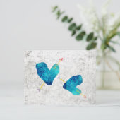 Blauw hart 14 februari briefkaart (Staand voorkant)