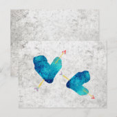 Blauw hart 14 februari briefkaart (Voorkant / Achterkant)