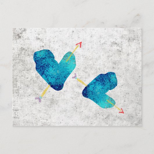 Blauw hart 14 februari briefkaart (Voorkant)