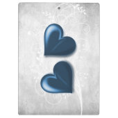 Blauw hart Aangepast klembord (Achterkant)