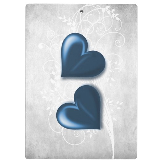 Blauw hart Aangepast klembord (Achterkant)