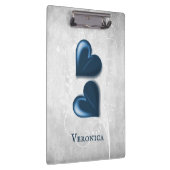 Blauw hart Aangepast klembord (Rechts)