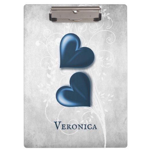 Blauw hart Aangepast klembord (Voorkant)