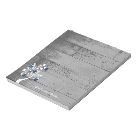 Blauw hart - Aangepast Notitieblok (Linkerzijde)