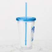 Blauw hart acryl drinkbeker (Rechts)