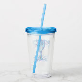 Blauw hart acryl drinkbeker (Achterkant)