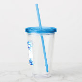 Blauw hart acryl drinkbeker (Links)