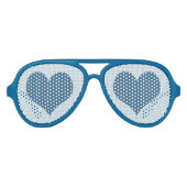 Blauw hart aviator zonnebril (Voorkant)