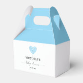 Blauw Hart Baby Shower Feest Bedankdoosjes (Voorkant Zijde)