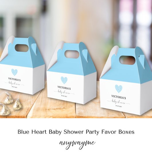 Blauw Hart Baby Shower Feest Bedankdoosjes