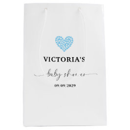 Blauw Hart Baby Shower Feest Hart Medium Cadeauzakje