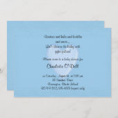 blauw hart; baby shower kaart (Voorkant / Achterkant)