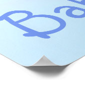 Blauw hart ballonnen Baby shower Poster (Hoek)