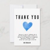 Blauw hart bedankkaart (Voorkant)