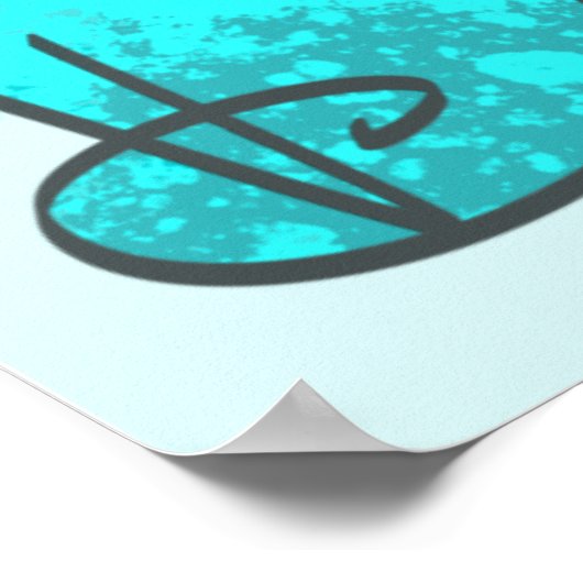 Blauw hart Beste vader ooit Lijst Abstracte Foto Poster (Hoek)