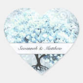 Blauw hart Bladeren Brondenband Zegel (Voorkant)