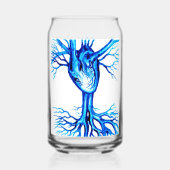 Blauw hart blikvorm glas (Achterkant)