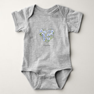 Blauw Hart Bloem Baby Body Romper