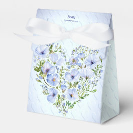 Blauw Hart Bloemen Favoriet Box Bedankdoosjes