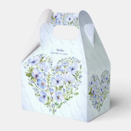 Blauw Hart Bloemen Favoriet Box Bedankdoosjes