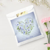 Blauw Hart Bloemen Favoriet Tassen Bedankzakje (Gezegeld)