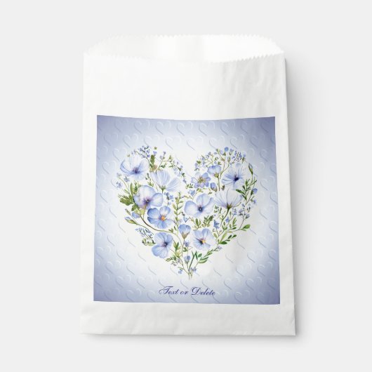 Blauw Hart Bloemen Favoriet Tassen Bedankzakje (Voorkant)