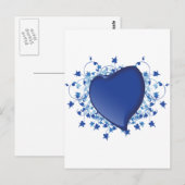 Blauw hart briefkaart (Voorkant / Achterkant)