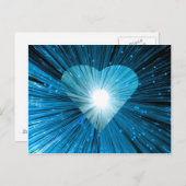 Blauw hart briefkaart (Voorkant / Achterkant)