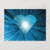 Blauw hart briefkaart (Voorkant)
