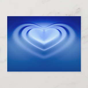 Blauw hart briefkaart