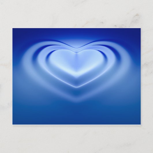 Blauw hart briefkaart (Voorkant)