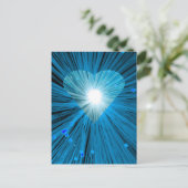 Blauw hart briefkaart vetisch (Staand voorkant)