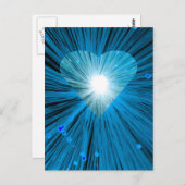 Blauw hart briefkaart vetisch (Voorkant / Achterkant)