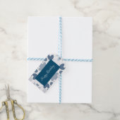 Blauw hart cadeaulabel (Met Touw)