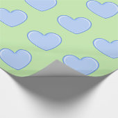 Blauw hart cadeaupapier (Hoek)