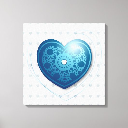 Blauw hart, canvas afdruk (Voorkant)