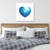 Blauw hart, canvas afdruk (Insitu (Slaapkamer))