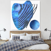 Blauw hart canvas afdruk (Insitu (Slaapkamer))