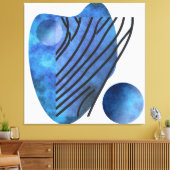 Blauw hart canvas afdruk (Insitu (Woonkamer))