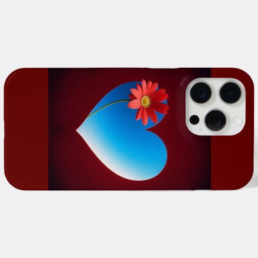 Blauw hart Case-Mate iPhone case (Achterkant (horizontaal))