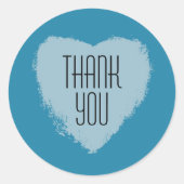 Blauw hart Dank u Stickers (Voorkant)