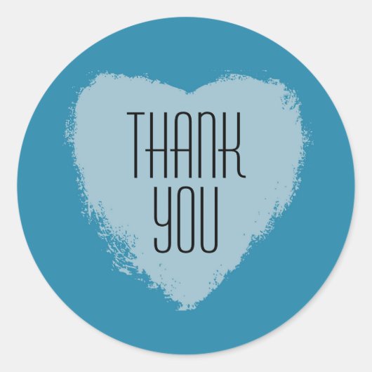 Blauw hart Dank u Stickers (Voorkant)