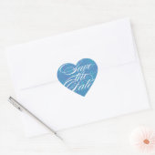 Blauw Hart | De datumenvelopverzegeling opslaan Hart Sticker (Envelop)