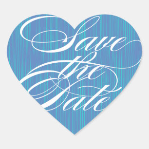 Blauw Hart   De datumenvelopverzegeling opslaan Sticker