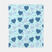 Blauw Hart Dekbed, Medium Fleece Deken (Voorkant)