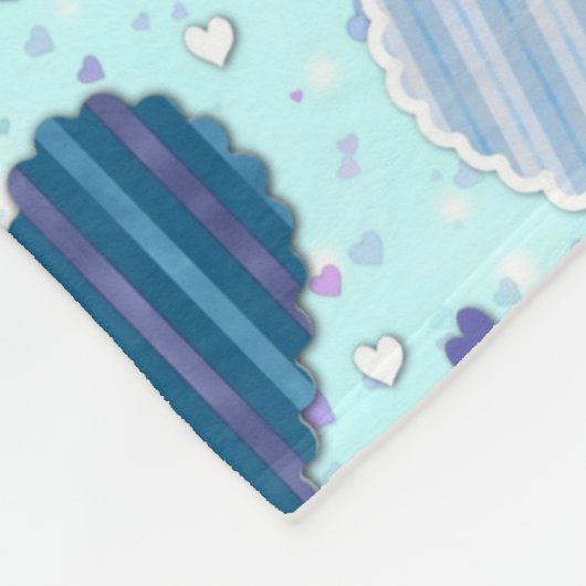 Blauw Hart Dekbed, Medium Fleece Deken (Hoek)