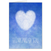 Blauw hart denken aan je vriendschap of sympathie (Voorkant)