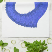 Blauw hart draak op wit theedoek (Gevouwen)
