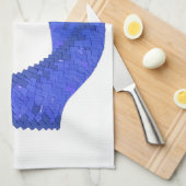 Blauw hart draak op wit theedoek (Quarter Fold)